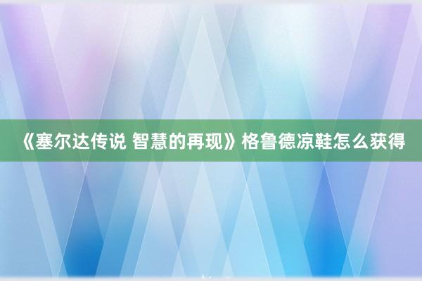 《塞尔达传说 智慧的再现》格鲁德凉鞋怎么获得