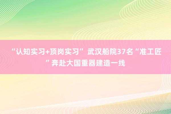 “认知实习+顶岗实习” 武汉船院37名“准工匠”奔赴大国重器建造一线