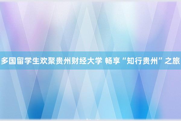 多国留学生欢聚贵州财经大学 畅享“知行贵州”之旅