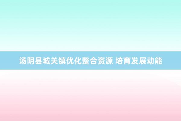 汤阴县城关镇优化整合资源 培育发展动能