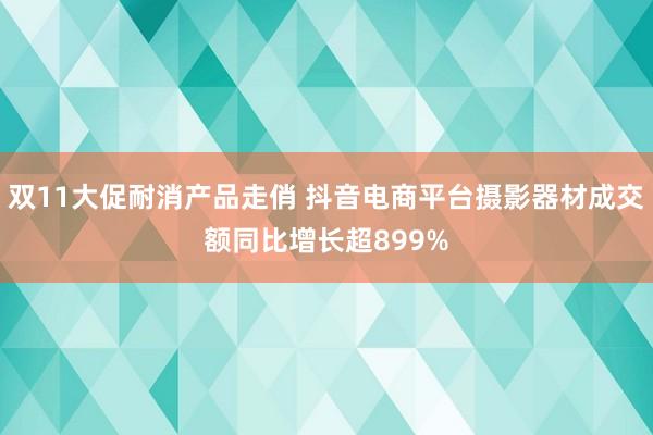 双11大促耐消产品走俏 抖音电商平台摄影器材成交额同比增长超899%