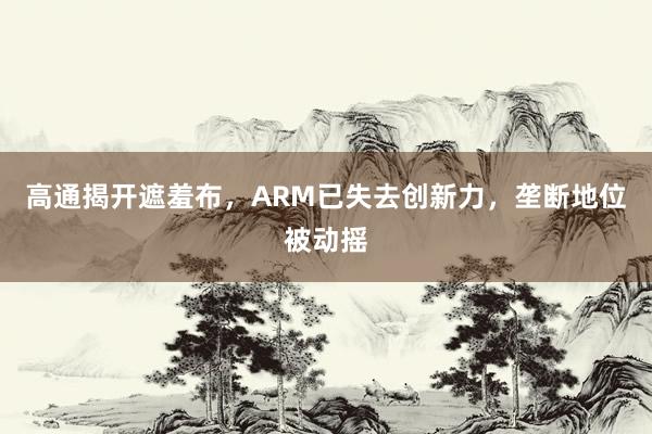 高通揭开遮羞布，ARM已失去创新力，垄断地位被动摇