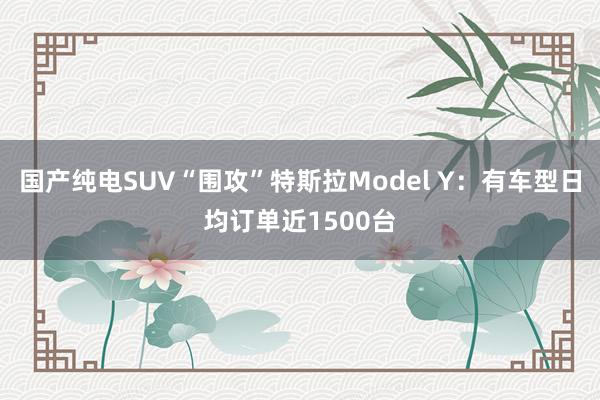 国产纯电SUV“围攻”特斯拉Model Y：有车型日均订单近1500台