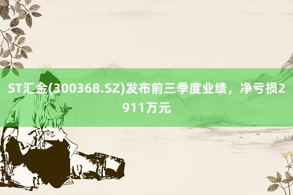 ST汇金(300368.SZ)发布前三季度业绩，净亏损2911万元