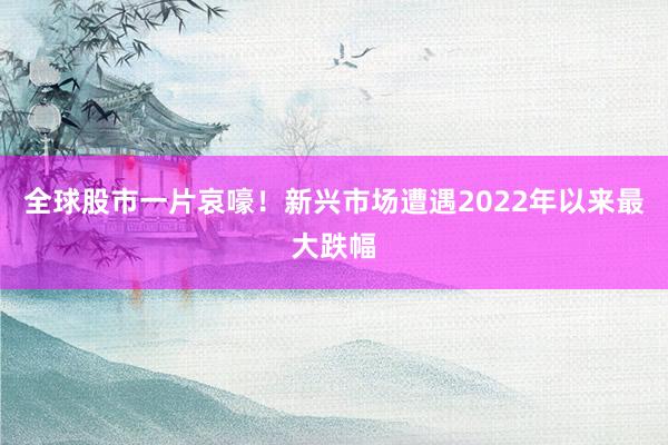 全球股市一片哀嚎！新兴市场遭遇2022年以来最大跌幅