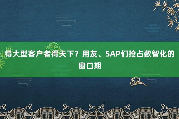 得大型客户者得天下？用友、SAP们抢占数智化的窗口期