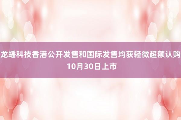 龙蟠科技香港公开发售和国际发售均获轻微超额认购 10月30日上市