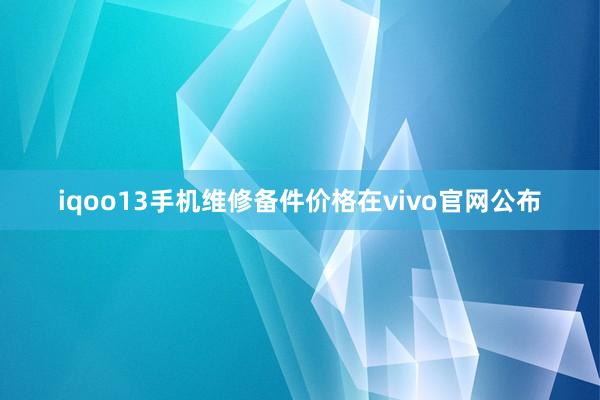 iqoo13手机维修备件价格在vivo官网公布