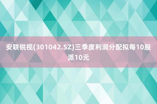 安联锐视(301042.SZ)三季度利润分配拟每10股派10元