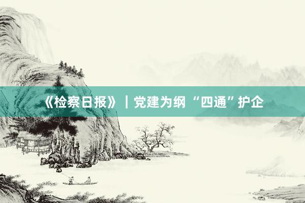 《检察日报》｜党建为纲 “四通”护企