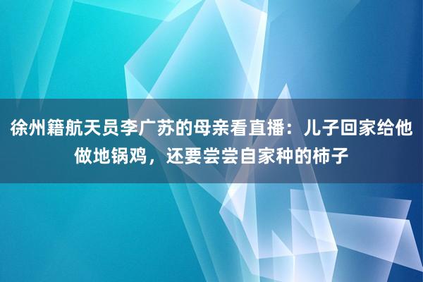 徐州籍航天员李广苏的母亲看直播：儿子回家给他做地锅鸡，还要尝尝自家种的柿子