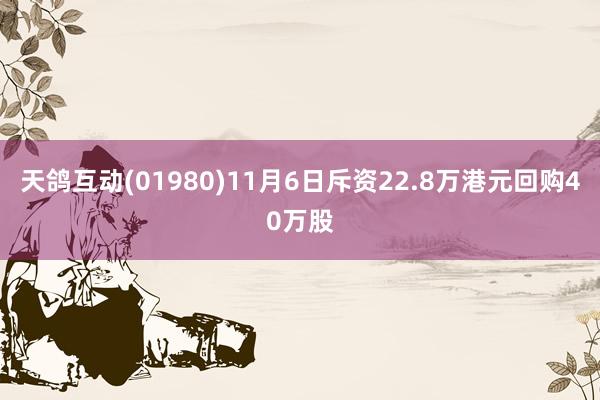 天鸽互动(01980)11月6日斥资22.8万港元回购40万股