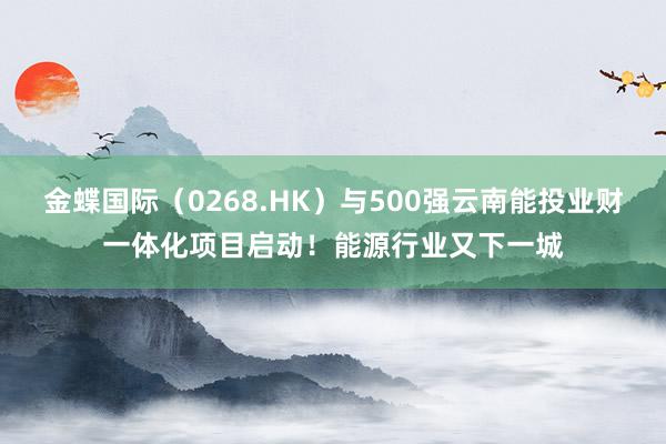 金蝶国际（0268.HK）与500强云南能投业财一体化项目启动！能源行业又下一城