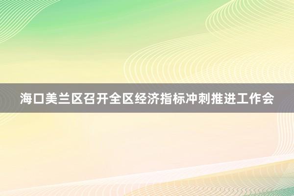 海口美兰区召开全区经济指标冲刺推进工作会