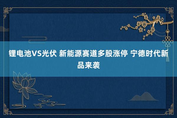 锂电池VS光伏 新能源赛道多股涨停 宁德时代新品来袭