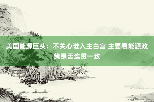 美国能源巨头：不关心谁入主白宫 主要看能源政策是否连贯一致