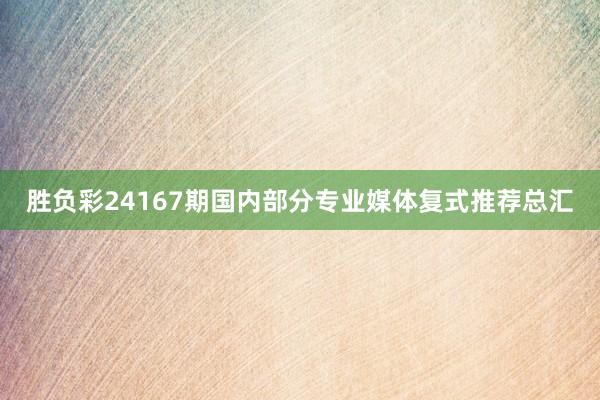 胜负彩24167期国内部分专业媒体复式推荐总汇