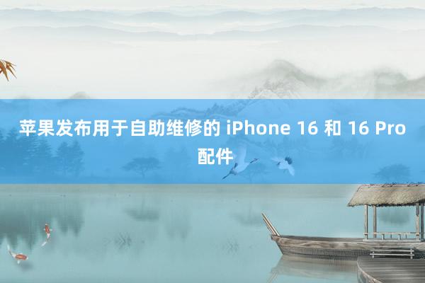 苹果发布用于自助维修的 iPhone 16 和 16 Pro 配件