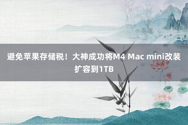 避免苹果存储税！大神成功将M4 Mac mini改装扩容到1TB