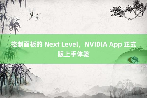 控制面板的 Next Level，NVIDIA App 正式版上手体验