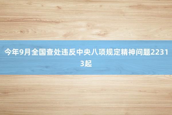 今年9月全国查处违反中央八项规定精神问题22313起