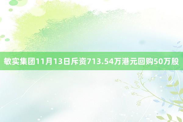 敏实集团11月13日斥资713.54万港元回购50万股