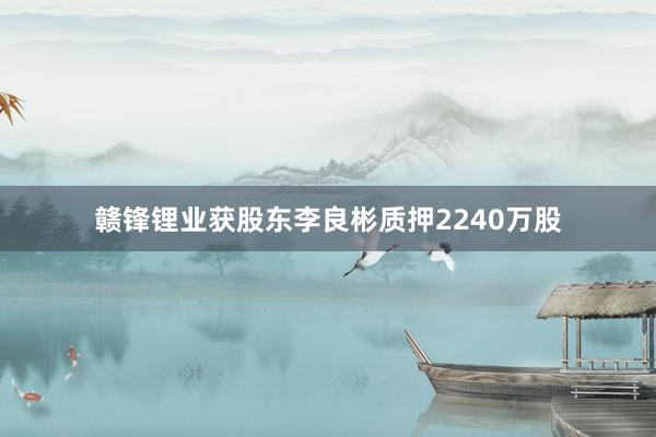 赣锋锂业获股东李良彬质押2240万股