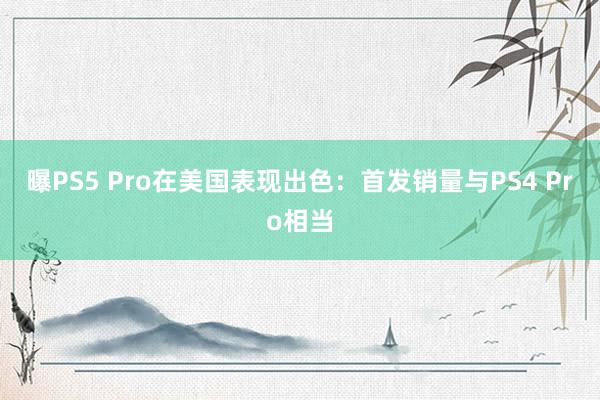 曝PS5 Pro在美国表现出色：首发销量与PS4 Pro相当