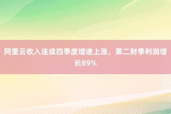 阿里云收入连续四季度增速上涨，第二财季利润增长89%