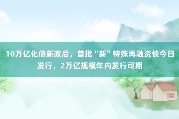 10万亿化债新政后，首批“新”特殊再融资债今日发行，2万亿规模年内发行可期