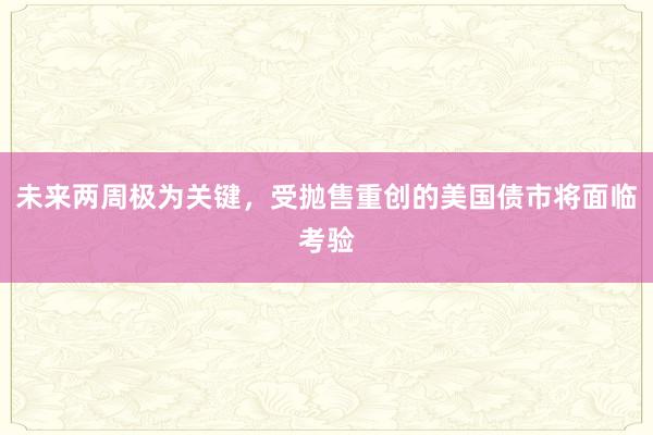 未来两周极为关键，受抛售重创的美国债市将面临考验