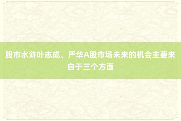 股市水浒叶志成、严华A股市场未来的机会主要来自于三个方面