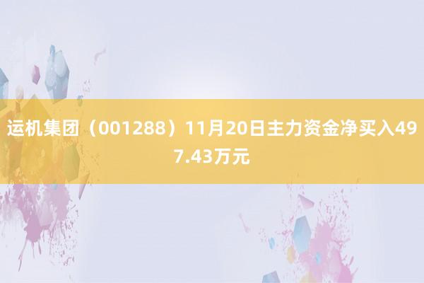 运机集团（001288）11月20日主力资金净买入497.43万元