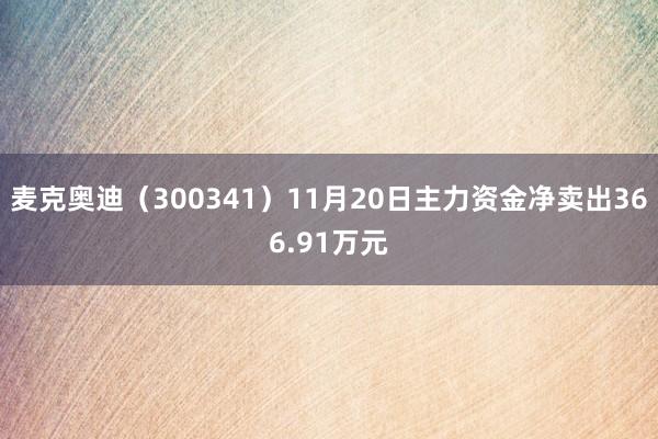 麦克奥迪（300341）11月20日主力资金净卖出366.91万元