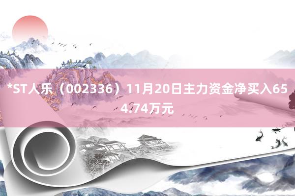 *ST人乐（002336）11月20日主力资金净买入654.74万元