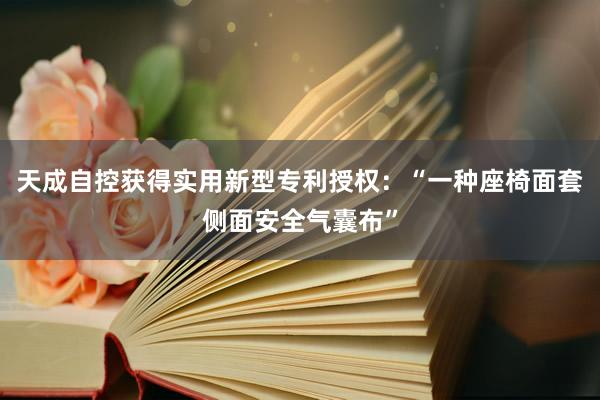 天成自控获得实用新型专利授权：“一种座椅面套侧面安全气囊布”